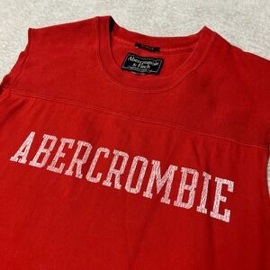 Vintage Y2K Abercrombie Muscle Tank Top Red Spellout Graphic Athletic  Mens M?